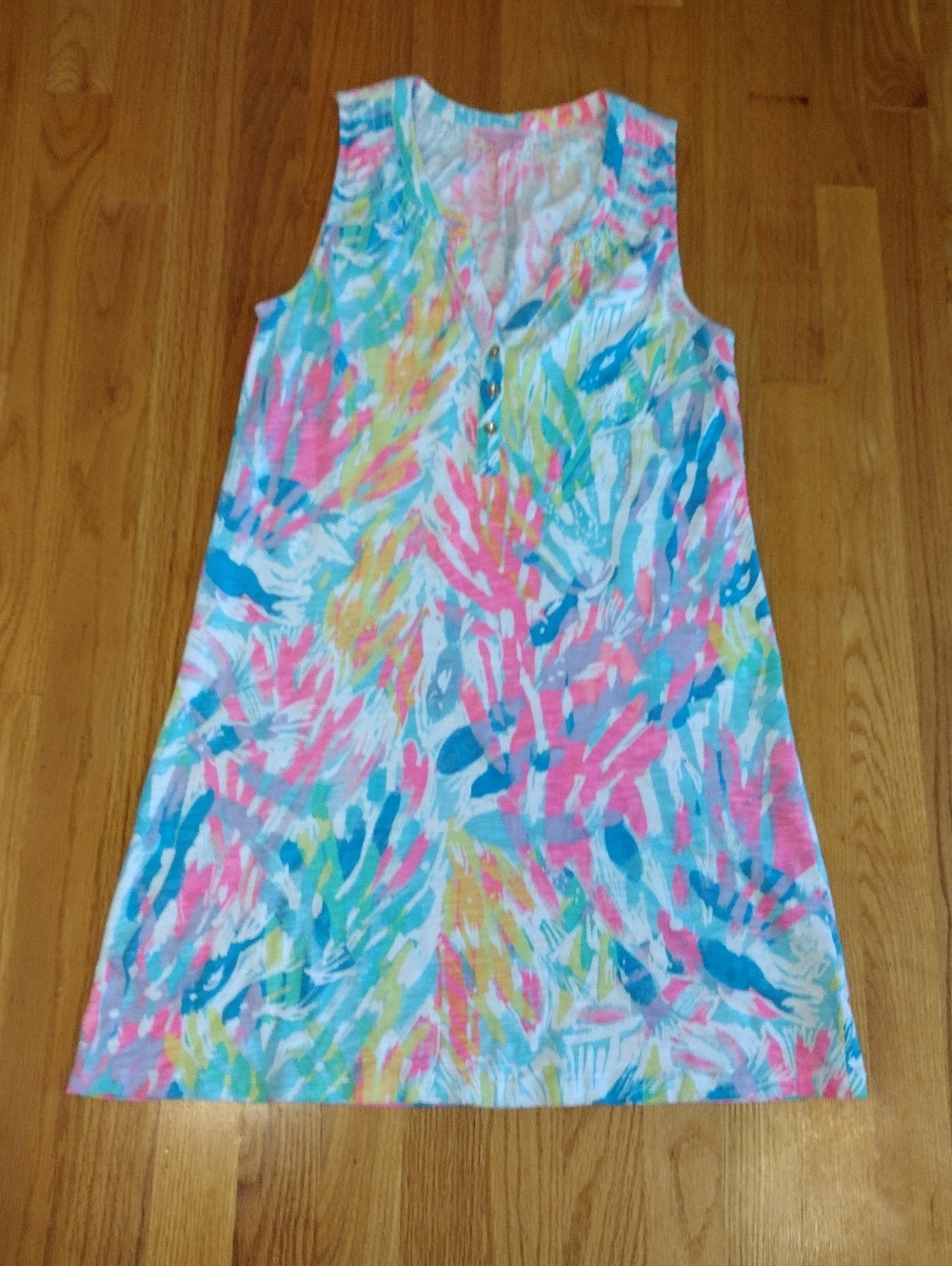 Lilly Pulitzer Essie Sleeveless Shift Dress Size Small Sparkling Sands Beachy - Picture 3 of 8